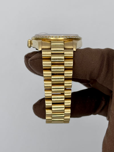 1990 Rolex Day-Date Enamel Diamond Pinball Dial Arabic Day and Date 36mm Yellow Gold 18348