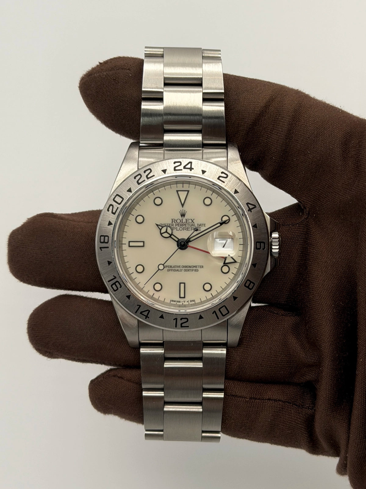 1992 Rolex Explorer II Panna Cream Full Set with original receipt 40mm Stainless Steel 16570