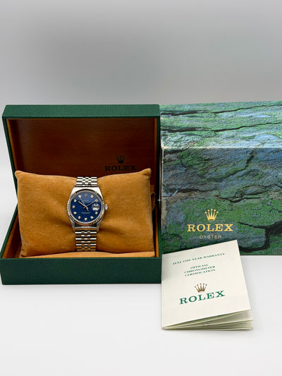 2000 Rolex Datejust Sodalite Dial 36mm Stainless Steel 16234