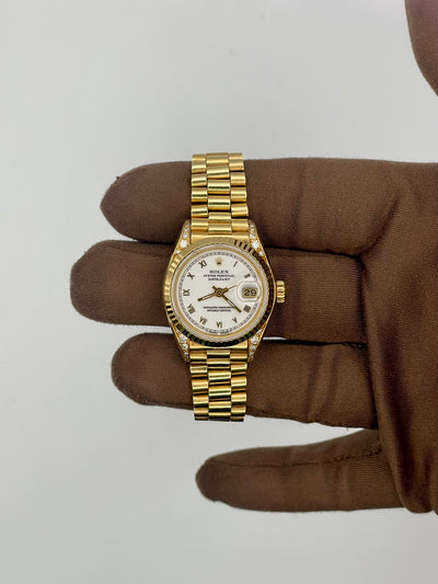 1982 Rolex Datejust Custom Diamond 26mm Yellow Gold 69178