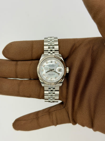 2024 Rolex Datejust Mother of Pearl Diamond Dial 28mm Stainless Steel/White Gold 279174