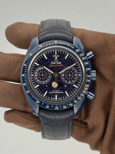 2025 Omega Speedmaster Moonwatch Co-Axial Master Chronometer Moonphase Chronograph Blue Side Of The Moon 44.25mm Ceramic 304.93.44.52.03.002
