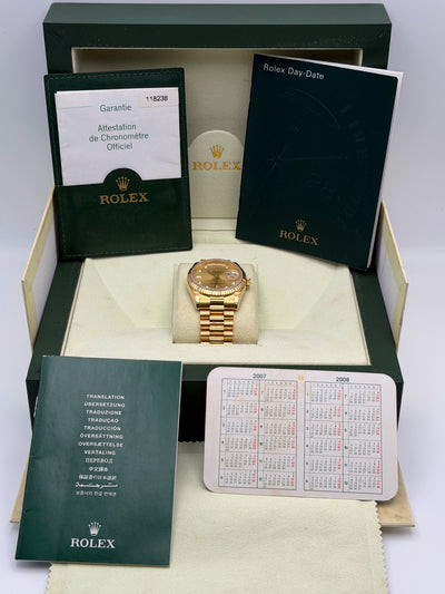 2007 Rolex Day-Date 36 New Style "Fat" Buckle 36mm Yellow Gold 118238