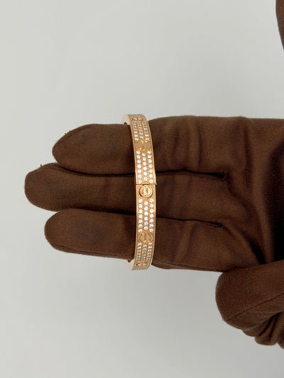2021 Cartier Pave Love Bracelet 19 Rose Gold with Diamonds Love Bracelet